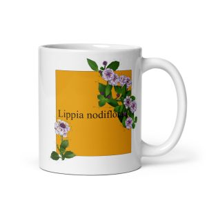 Tazza con illustrazione botanica di Lippia nodiflora