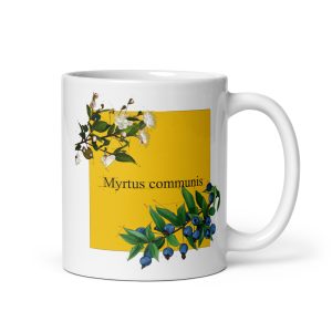 Tazza con illustrazione botanica di Myrtus communis